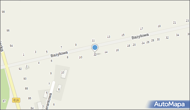 Suszno, Bazyliowa, 12, mapa Suszno