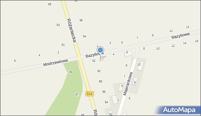 Suszno, Bazyliowa, 2, mapa Suszno