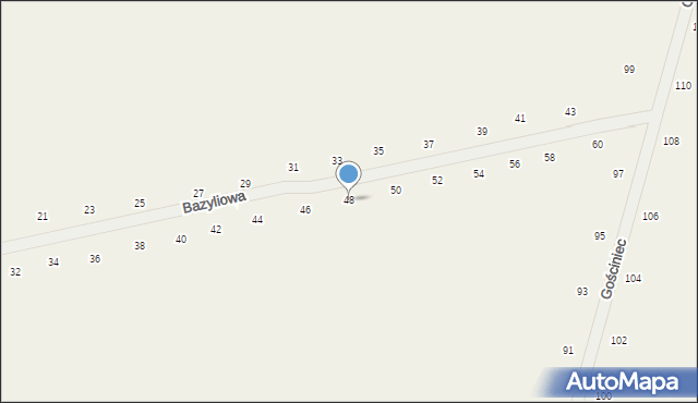 Suszno, Bazyliowa, 48, mapa Suszno