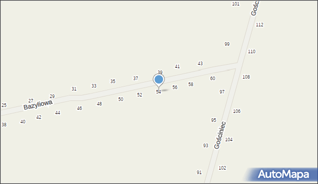 Suszno, Bazyliowa, 54, mapa Suszno