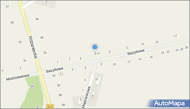 Suszno, Bazyliowa, 7, mapa Suszno