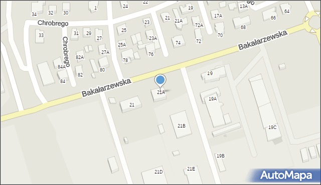 Suwałki, Bakałarzewska, 21A, mapa Suwałk