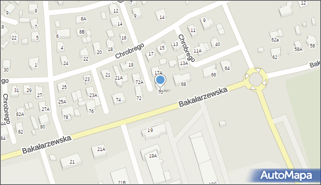 Suwałki, Bakałarzewska, 70, mapa Suwałk