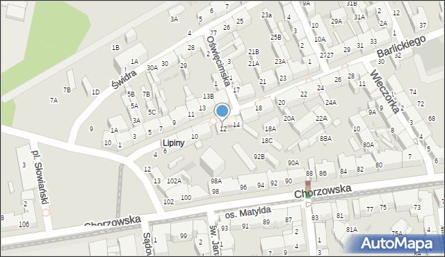 Świętochłowice, Barlickiego Norberta, 12, mapa Świętochłowice