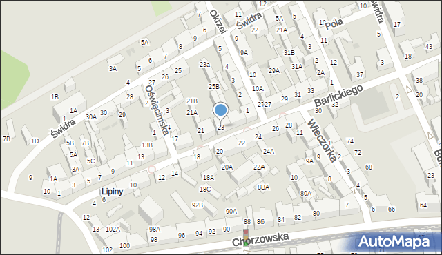 Świętochłowice, Barlickiego Norberta, 23, mapa Świętochłowice