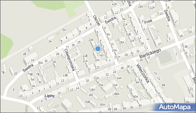 Świętochłowice, Barlickiego Norberta, 25A, mapa Świętochłowice