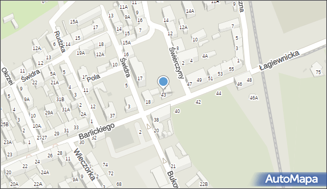 Świętochłowice, Barlickiego Norberta, 43, mapa Świętochłowice
