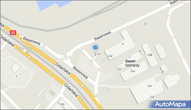 Szczecin, Basenowa, 2, mapa Szczecina