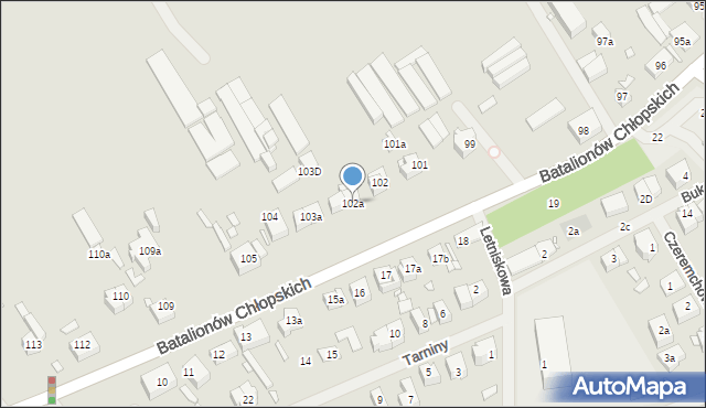 Szczecin, Batalionów Chłopskich, 102a, mapa Szczecina