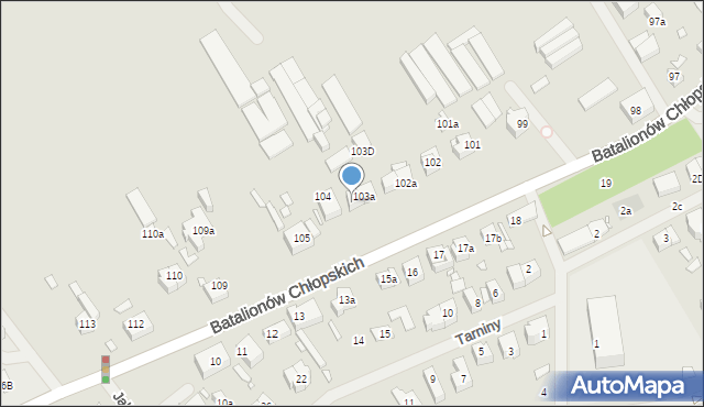 Szczecin, Batalionów Chłopskich, 103b, mapa Szczecina