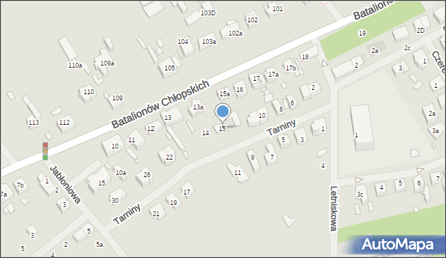 Szczecin, Batalionów Chłopskich, 15, mapa Szczecina