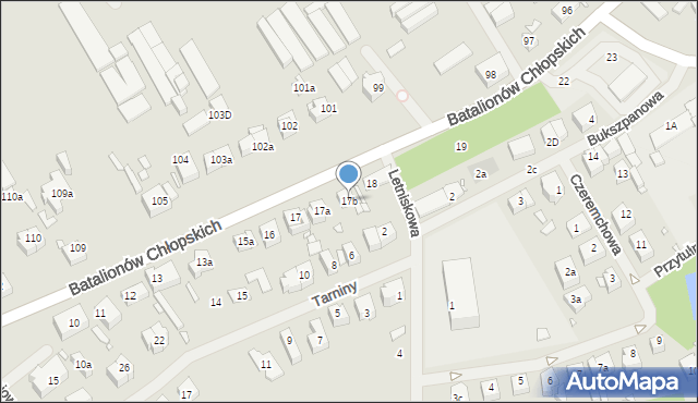 Szczecin, Batalionów Chłopskich, 17b, mapa Szczecina