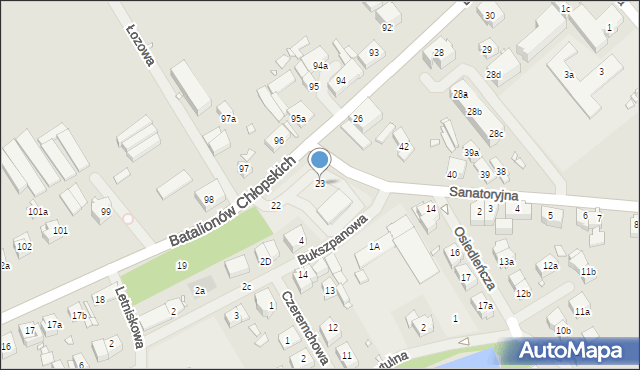 Szczecin, Batalionów Chłopskich, 23, mapa Szczecina