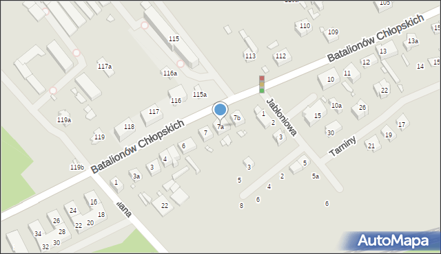 Szczecin, Batalionów Chłopskich, 7a, mapa Szczecina