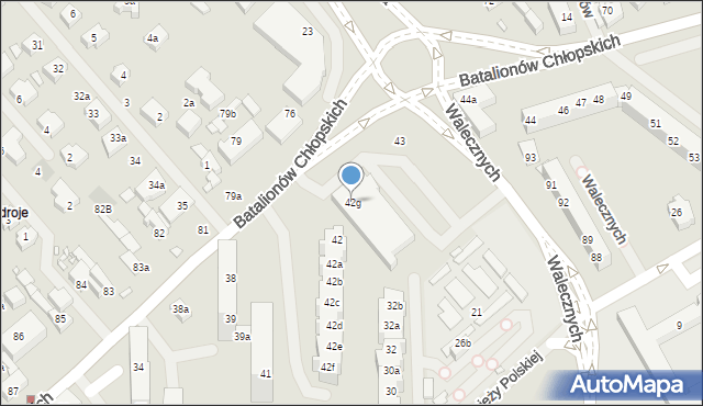 Szczecin, Batalionów Chłopskich, 42g, mapa Szczecina