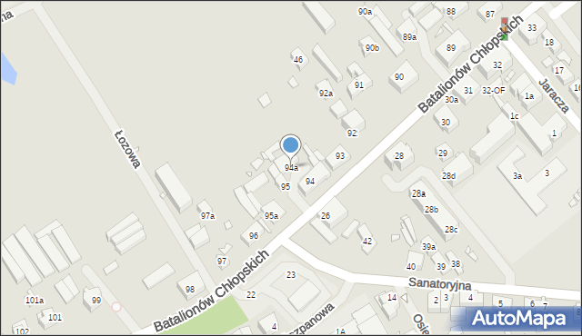 Szczecin, Batalionów Chłopskich, 94a, mapa Szczecina