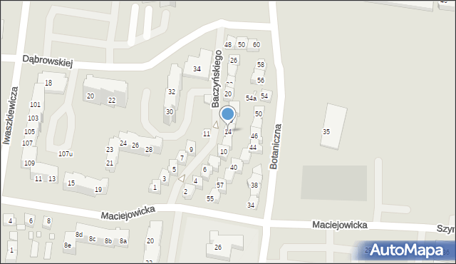 Szczecin, Baczyńskiego Krzysztofa Kamila, 14, mapa Szczecina