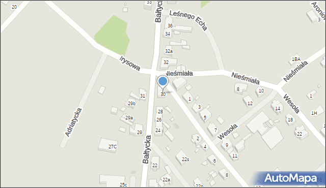 Szczecin, Bałtycka, 30, mapa Szczecina