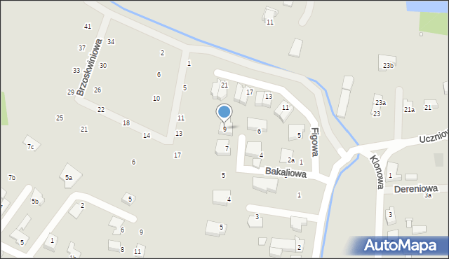 Szczecin, Bakaliowa, 9, mapa Szczecina