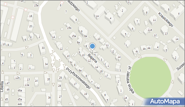 Szczecin, Bajana Jerzego, 6, mapa Szczecina