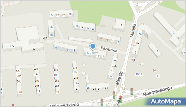 Szczecin, Bazarowa, 1b, mapa Szczecina