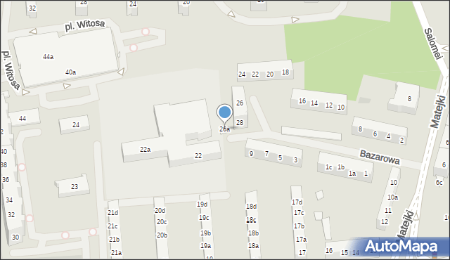 Szczecin, Bazarowa, 26a, mapa Szczecina