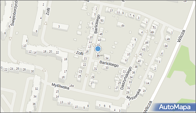 Szczecin, Barlickiego Norberta, 35, mapa Szczecina