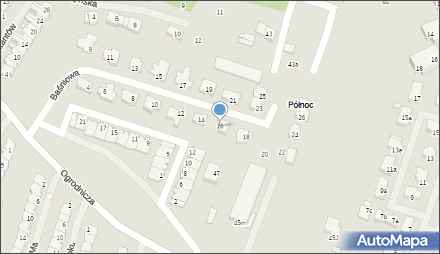 Szczecin, Baśniowa, 16, mapa Szczecina