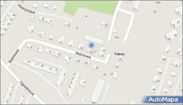 Szczecin, Baśniowa, 21, mapa Szczecina