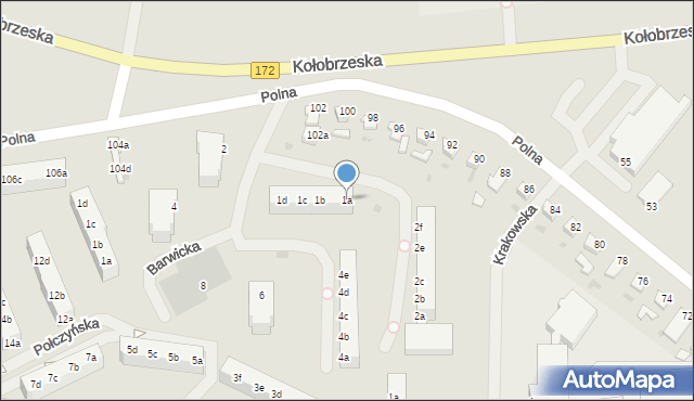 Szczecinek, Barwicka, 1a, mapa Szczecinek