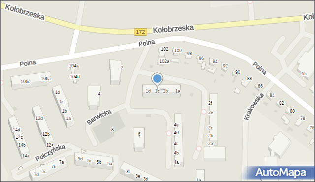 Szczecinek, Barwicka, 1c, mapa Szczecinek