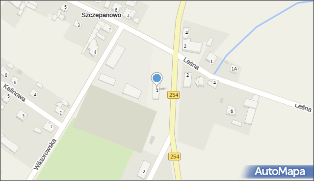 Szczepanowo, Barcińska, 1, mapa Szczepanowo