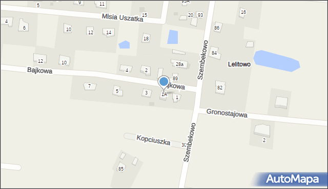 Szembekowo, Bajkowa, 1A, mapa Szembekowo