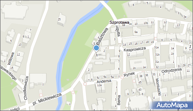 Szprotawa, Basztowa, 6, mapa Szprotawa