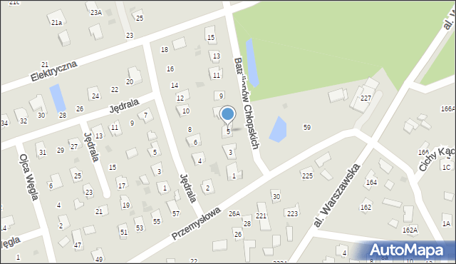 Tarnobrzeg, Batalionów Chłopskich, 5, mapa Tarnobrzegu