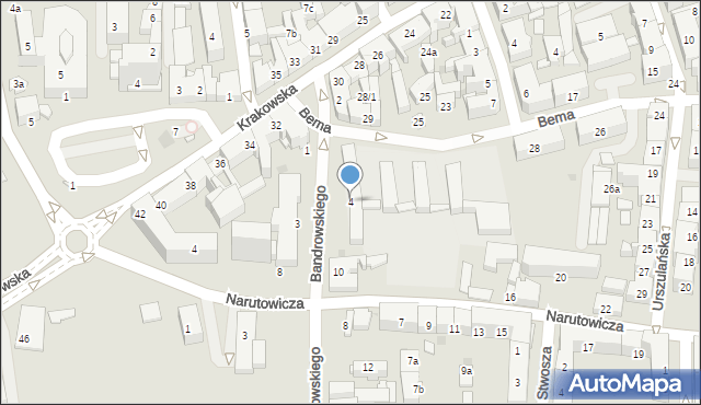 Tarnów, Bandrowskiego Wojciecha, 4, mapa Tarnów