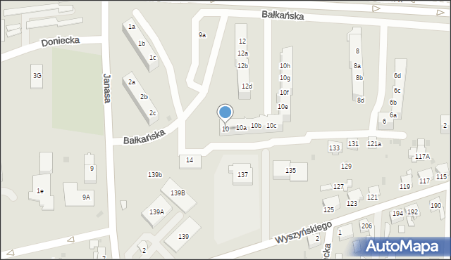 Tarnowskie Góry, Bałkańska, 10, mapa Tarnowskie Góry