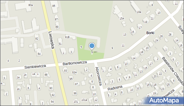 Tomaszów Lubelski, Bartłomowicza, 7, mapa Tomaszów Lubelski