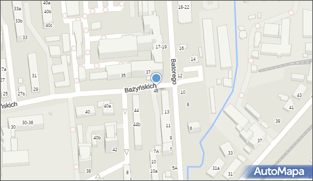 Toruń, Bażyńskich, 48, mapa Torunia