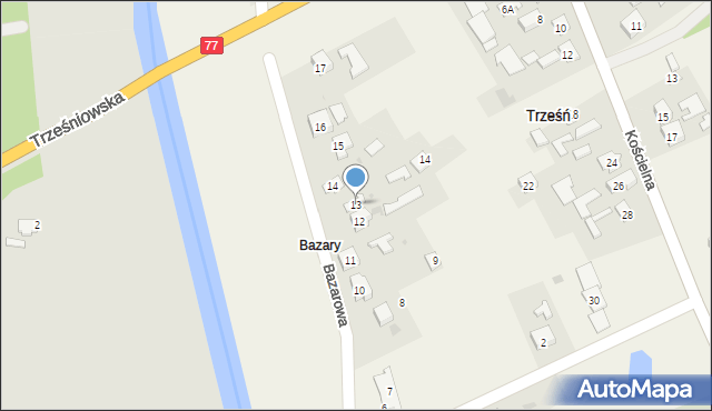 Trześń, Bazarowa, 13, mapa Trześń