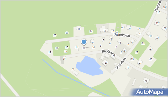 Tuczno, Bagienna, 12, mapa Tuczno