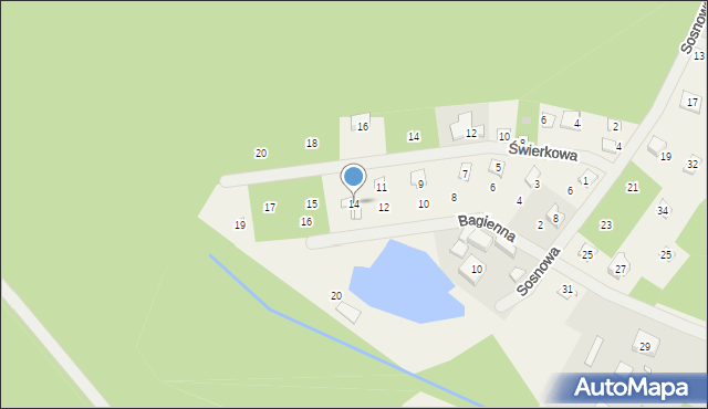 Tuczno, Bagienna, 14, mapa Tuczno