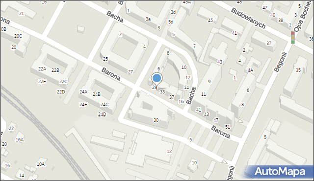 Tychy, Barona Jana, 31, mapa Tychów