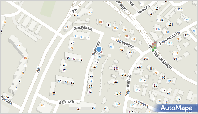 Tychy, Bajkowa, 15, mapa Tychów