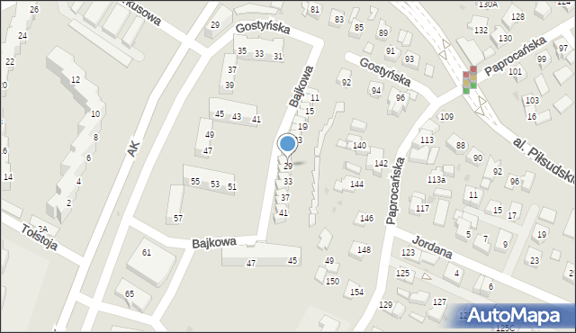 Tychy, Bajkowa, 29, mapa Tychów