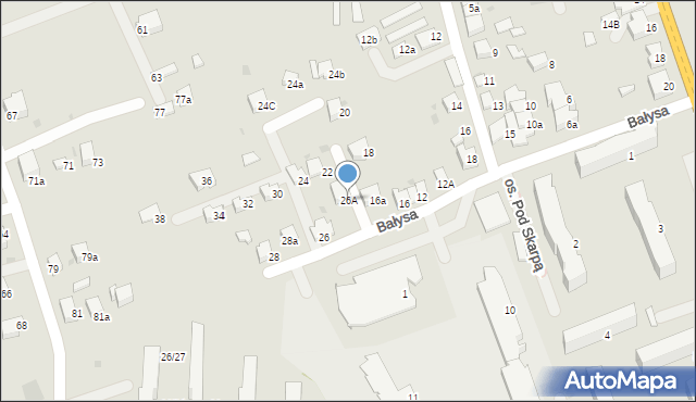 Wadowice, Bałysa, 26A, mapa Wadowice