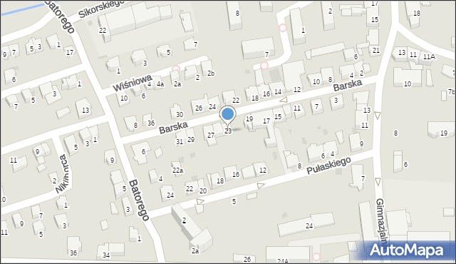 Wadowice, Barska, 23, mapa Wadowice