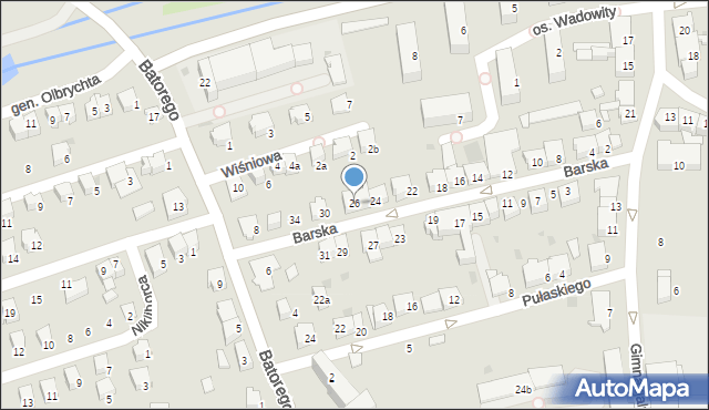 Wadowice, Barska, 26, mapa Wadowice