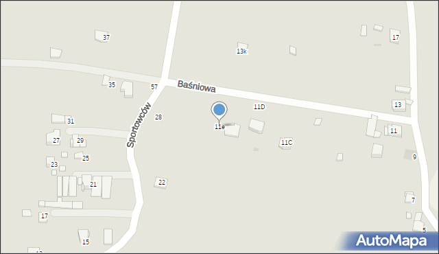 Wadowice, Baśniowa, 11e, mapa Wadowice