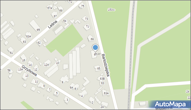 Wągrowiec, Bartodziejska, 67, mapa Wągrowiec